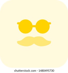 Funny party mask with dandy mustache
