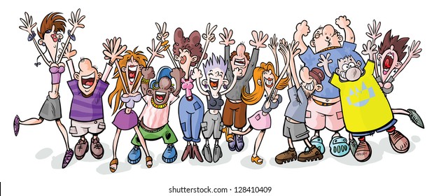 7,327 Crowd Cheering Cartoon Images, Stock Photos & Vectors | Shutterstock