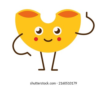 Funny Pasta Cartoon Character. Italian Macaroni. Vector illustration