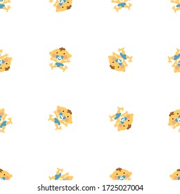 Funny pattern of a baby boy. Modular vector image for editing.