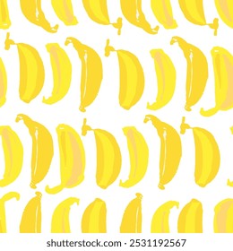 Funny pattern with bananas, vector, Hand draw, art style, doodle