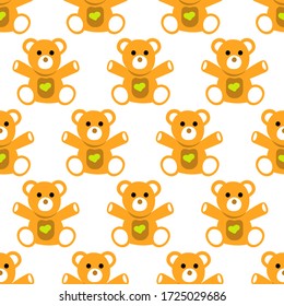 Funny pattern of a teddy bear. Modular vector image for editing.