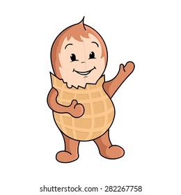 Funny peanut character