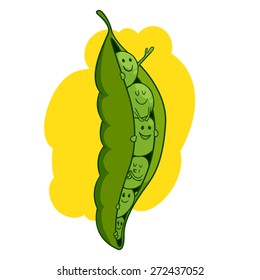 funny peas. funny peas, vector drawing in color