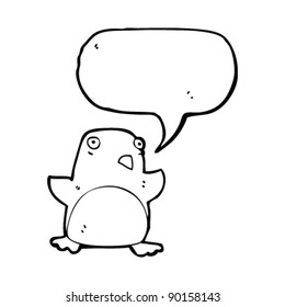 caricatura divertida de pingüino