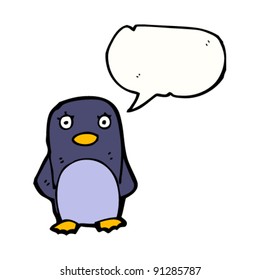 caricatura divertida de pingüino