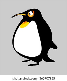 Funny penguin cartoon character