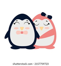 dibujos animados de pingüino divertidos, ilustración vectorial
