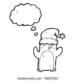 pingüino divertido en sombrero santa