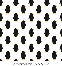 Divertido pingüino de pie hacia atrás sin patrón para la decoración de invierno