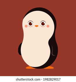 Funny penguin vector cartoon illustration isolated on background.