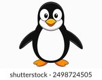 Funny Penguin Vector Illustration, Cartoon, Clipart, Line Art Design on White Background, Funny penguin vector illustration, cartoon, clipart, and line art design on white background.