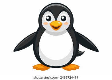 Funny Penguin Vector Illustration, Cartoon, Clipart, Line Art Design on White Background, Funny penguin vector illustration, cartoon, clipart, and line art design on white background.