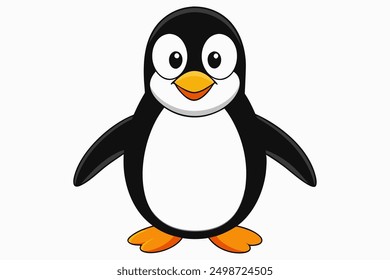 Funny Penguin Vector Illustration, Cartoon, Clipart, Line Art Design on White Background, Funny penguin vector illustration, cartoon, clipart, and line art design on white background.