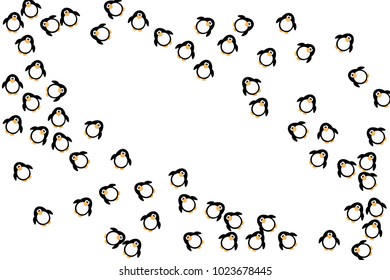 Funny penguins. Abstract pattern with penguins. Isolated. Modern creative style. Design for cards, invitations, parties, carnival, children's holiday and your project. Vector
