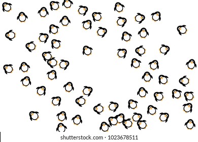 Funny penguins. Abstract pattern with penguins. Isolated. Modern creative style. Design for cards, invitations, parties, carnival, children's holiday and your project. Vector