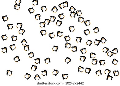 Funny penguins. Abstract pattern with penguins. Isolated. Modern creative style. Design for cards, invitations, parties, carnival, children's holiday and your project. Vector