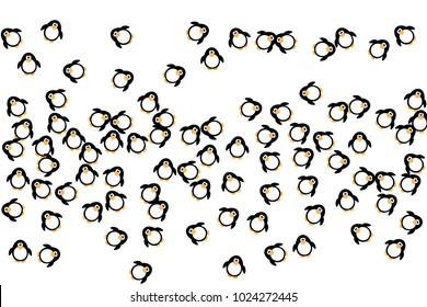 Funny penguins. Abstract pattern with penguins. Isolated. Modern creative style. Design for cards, invitations, parties, carnival, children's holiday and your project. Vector
