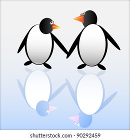 Funny penguins.Vector illustration.