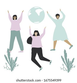 funny people, planet, green grass, Earth Day, April 22