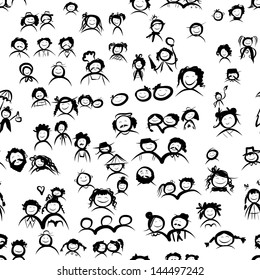 Funny people, seamless pattern for your design