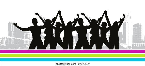 Funny peoples, cityscape