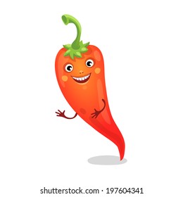 The funny pepper. Vector illustration.