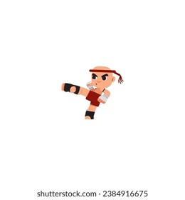funny person poses with martial arts sports isolated