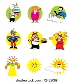 funny personage and food