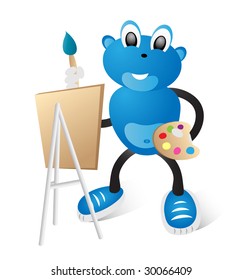 Funny personage on white background