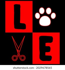 funny pets love paw print family dog humor wo t design vector illustration for use in design and print wall art poster canvas