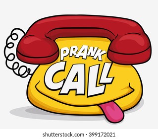 Funny Phone With Mischievous Smile Remembering You That Is Time To Prank Calls In April Fools' Day.