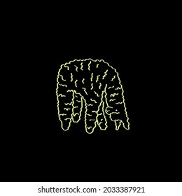 Funny phosphor luminous alpaca animal. Hand drawn variou funny cute llama animal. Lama vector illustration