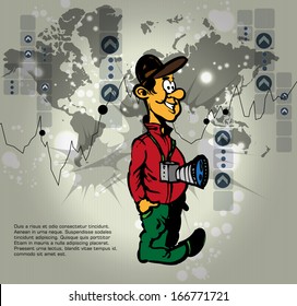 Funny Photographer. vector