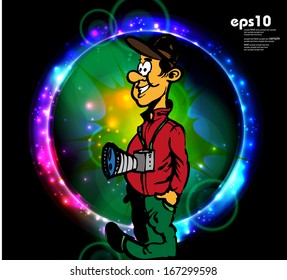 Funny Photographer. vector