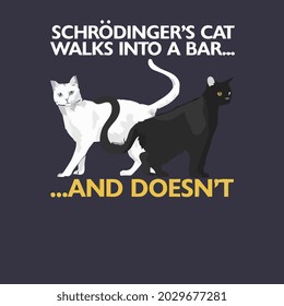 funny physics science schroedingers cat pique design vector illustration for use in design and print wall art poster canvas