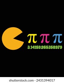 Funny Pi Day Math Science Ate Pi Symbol Color T-Shirt, Shirt Print Template