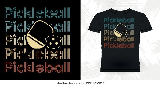 Funny Pickleball Player Sports Pickleball Retro Vintage Pickleball T-shirt Design