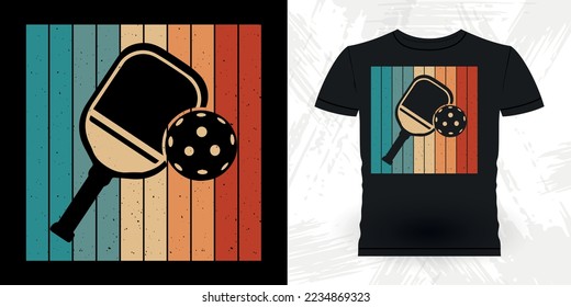 Funny Pickleball Player Sports Pickleball Retro Vintage Pickleball T-shirt Design