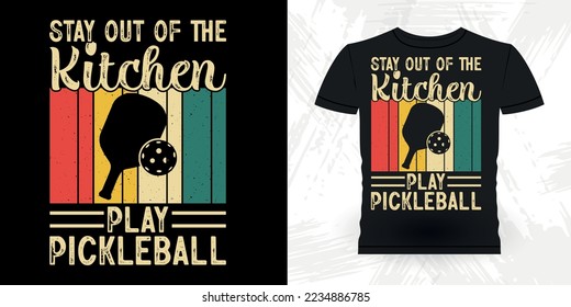 Funny Pickleball Player Sports Pickleball Retro Vintage Pickleball T-shirt Design