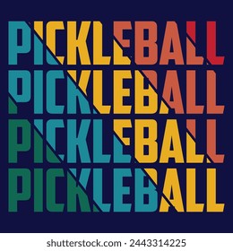 Funny Pickleball Player Sports Pickleball Retro Vintage Pickleball T-shirt Design