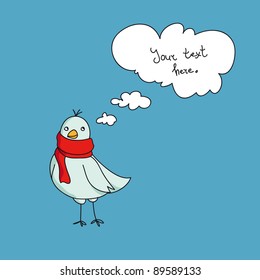 funny picture with  birds in vector