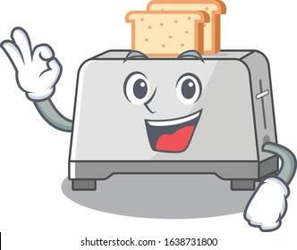 A funny picture of bread toaster making an Okay gesture