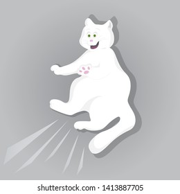 a funny picture of a cat on a grey background.vector illustration