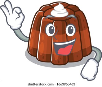 Ein lustiges Bild von Schokoladenpudding, das eine gute Geste macht