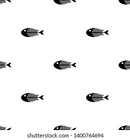 funny picture with a fish.vector illustration.