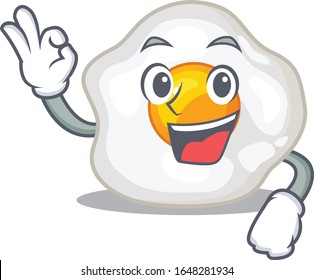 A funny picture of fried egg making an Okay gesture