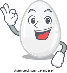 A funny picture of white egg making an Okay gesture