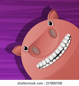 Funny pig avatar icon for web