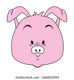Funny pig cartoon
